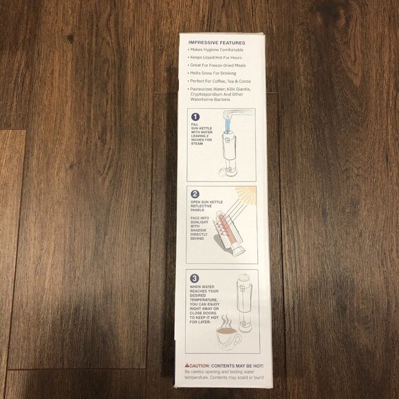 4Patriots Sun Kettle Water Heater: Portable Solar Thermos 16.9fl oz / 500ml - Picture 2 of 5
